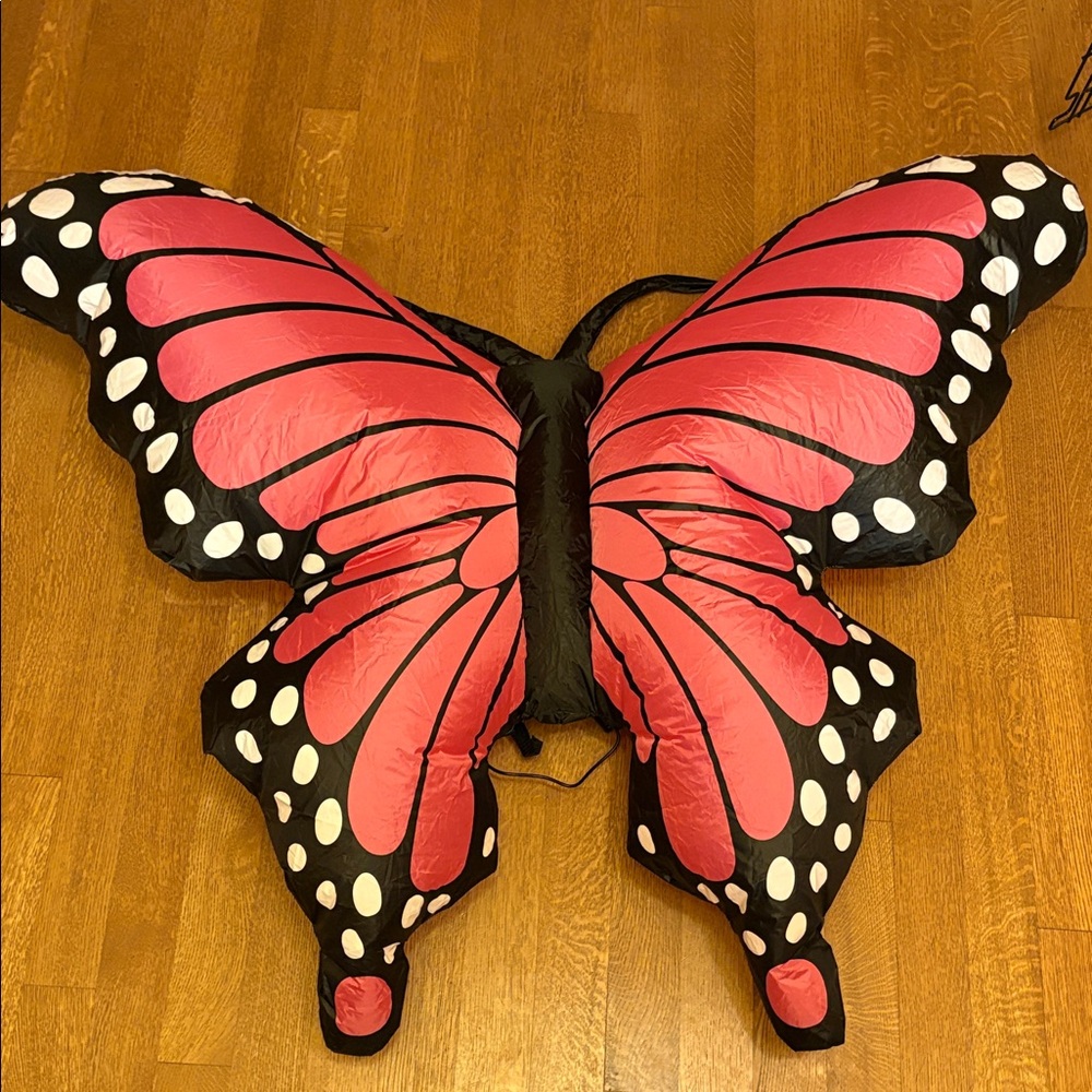 Butterfly Halloween Costume 42” Inflatable Pink & Black Battery Powered Wings